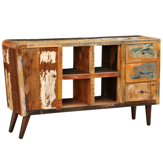 Armoire avec 1 porte 4 étagères 3 tiroirs Bois massif récupéré - Buffets & bahuts