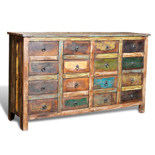 Armoire avec 16 tiroirs en style antique Bois massif recyclé - Commodes