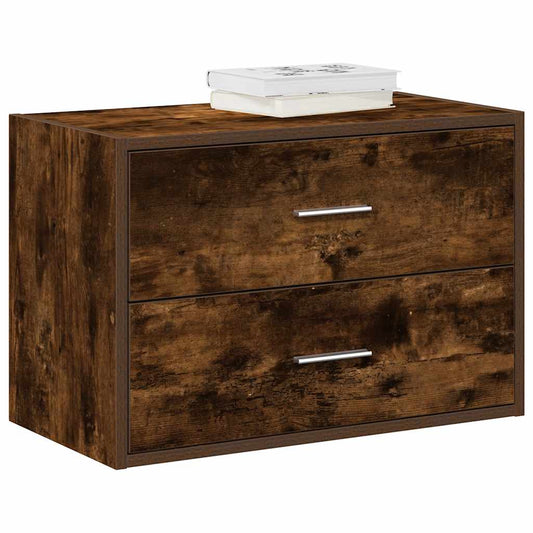 Armoire avec 2 tiroirs chêne fumé 60x31x40 cm bois d’ingénierie - Commodes