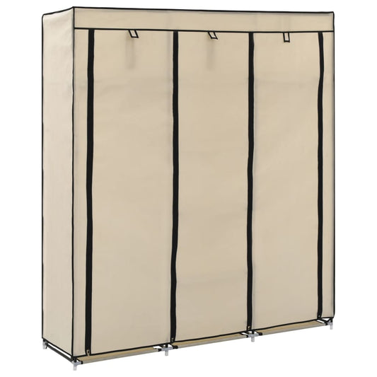 Armoire avec compartiments et barres Crème 150x45x175 cm Tissu - Armoires