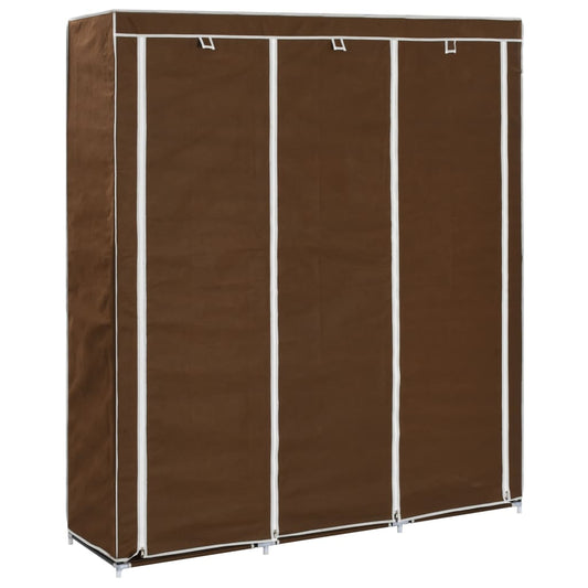 Armoire avec compartiments et barres Marron 150x45x175 cm Tissu - Armoires