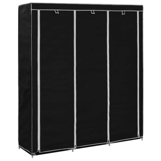 Armoire avec compartiments et barres Noir 150x45x175 cm Tissu - Armoires