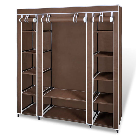 Armoire avec compartiments et tiges 45 x 150 x 176 cm Marron - Armoires