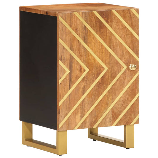 Armoire bain marron et noir 38x33,5x58 cm bois massif manguier - Meubles-lavabos de salle de bains