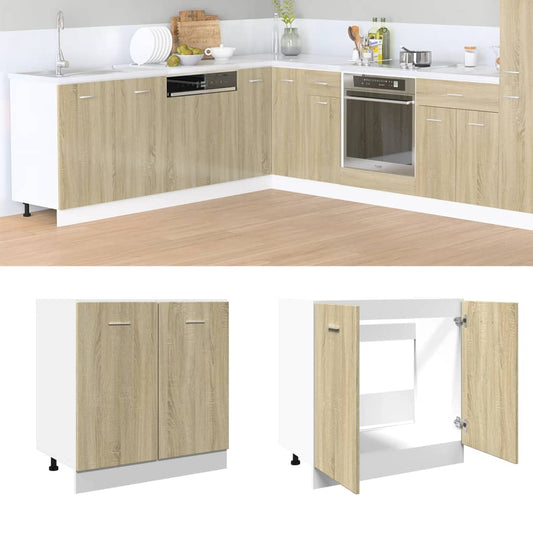 Armoire basse chêne sonoma 80x46x81,5 cm bois d’ingénierie - Meubles de cuisine