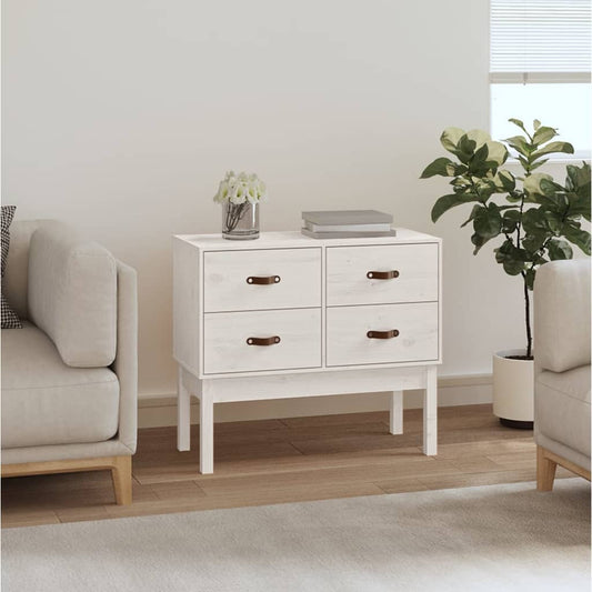 Armoire console Blanc 90x40x78 cm Bois de pin solide - Buffets & bahuts