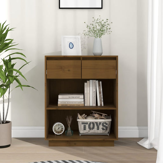 Armoire console Marron miel 60x34x75 cm Bois de pin solide - Buffets & bahuts