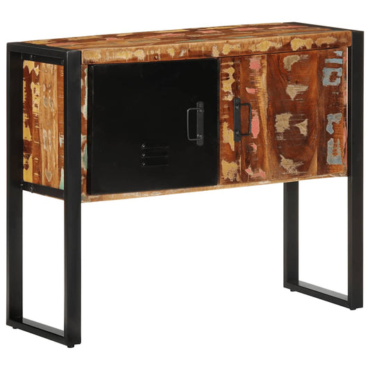 Armoire console multicolore 90x35x75cm bois massif récupération - Tables d’appoint
