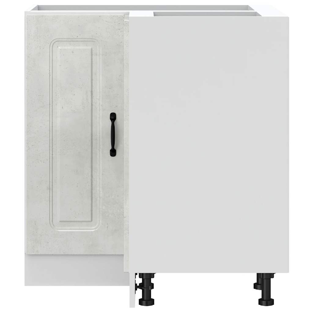 Armoire d’angle de cuisine Kalmar gris béton bois d’ingénierie - Meubles de cuisine