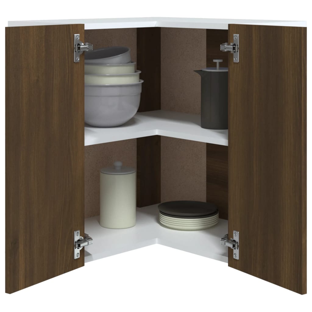 Armoire d’angle suspendue Chêne marron Bois d’ingénierie - Meubles de cuisine