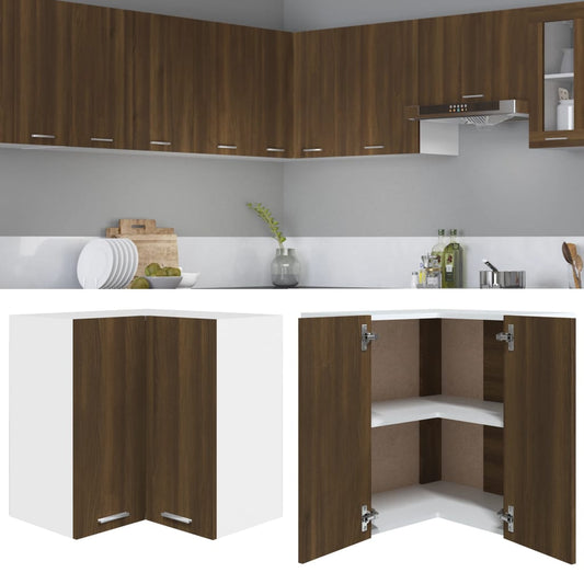 Armoire d’angle suspendue Chêne marron Bois d’ingénierie - Meubles de cuisine