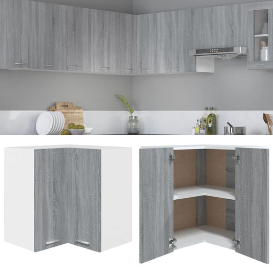 Armoire d’angle suspendue Sonoma gris Bois d’ingénierie - Meubles de cuisine