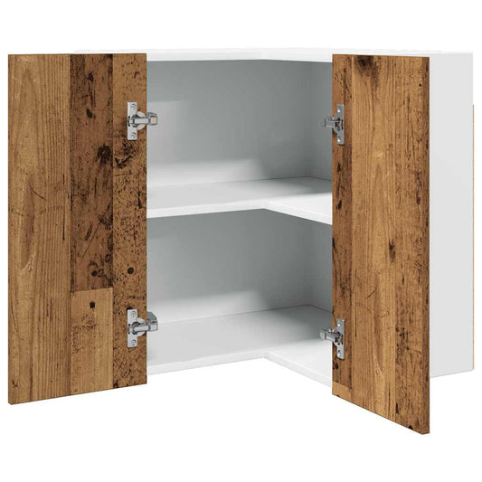 Armoire d’angle suspendue vieux bois 57x57x60cm bois ingénierie - Meubles de cuisine