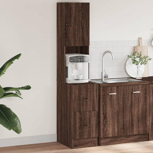 Armoire de cuisine chêne marron 35x50x180 cm bois d’ingénierie - Meubles de cuisine