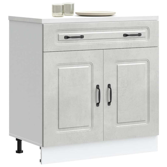 Armoire de cuisine Kalmar gris béton bois d’ingénierie - Meubles de cuisine