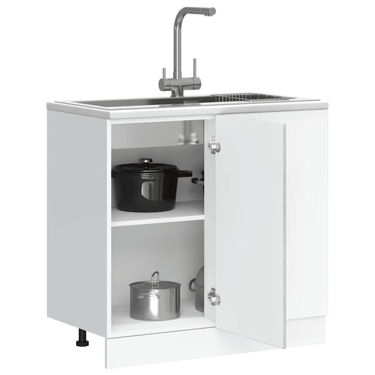 Armoire de cuisine Kalmar gris béton bois d’ingénierie - Meubles de cuisine