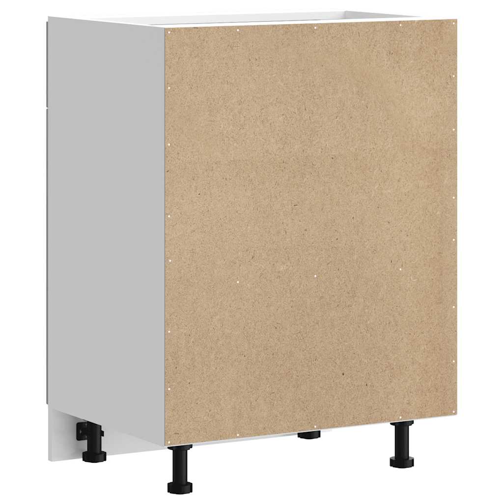 Armoire de cuisine Lucca gris béton bois ingénierie - Meubles de cuisine