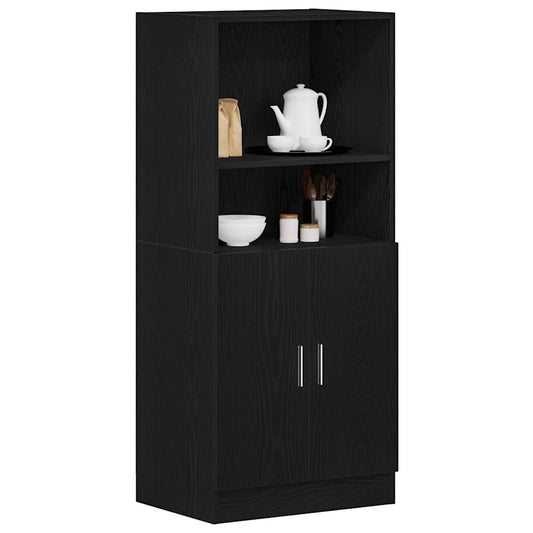 Armoire de cuisine noir 57x41,5x131,5 cm bois d’ingénierie - Meubles de cuisine