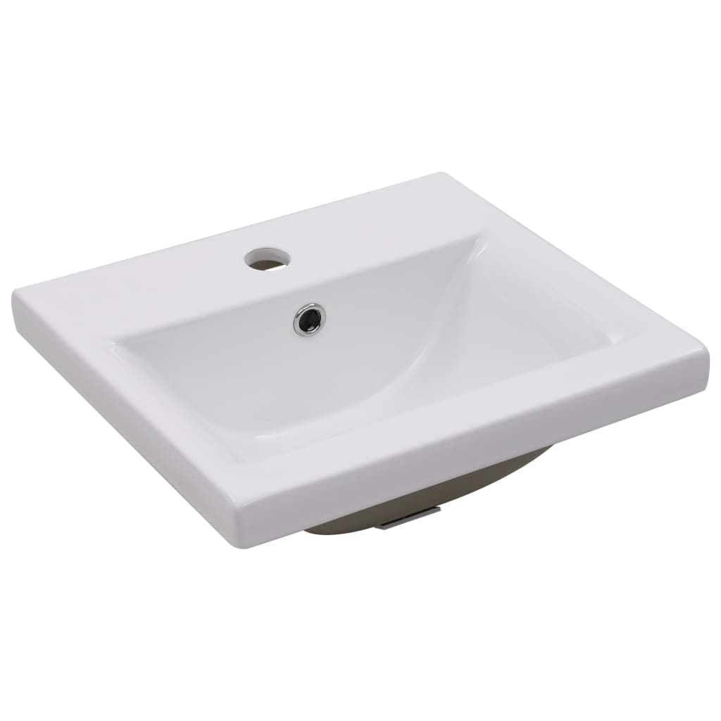 Armoire d’évier avec lavabo intégré Blanc Aggloméré - Meubles-lavabos de salle de bains