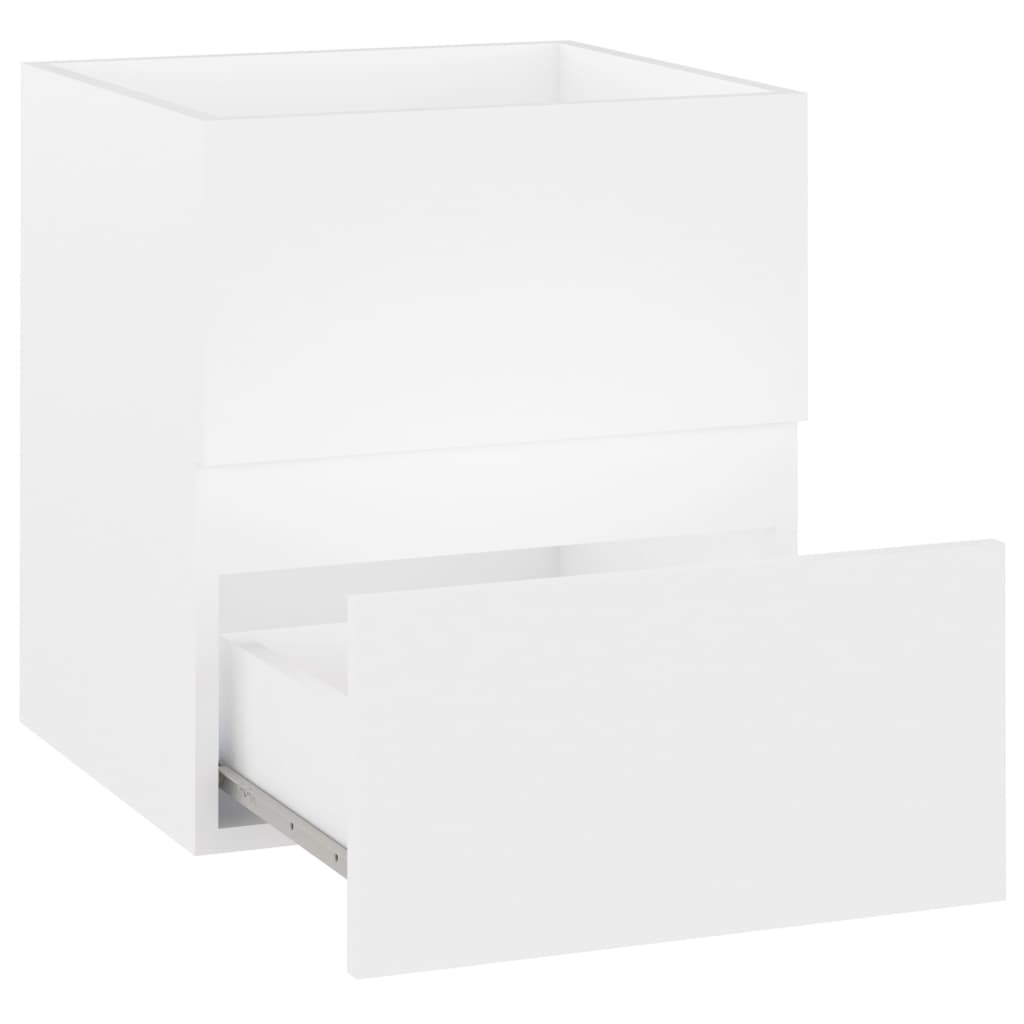 Armoire d’évier avec lavabo intégré Blanc Aggloméré - Meubles-lavabos de salle de bains