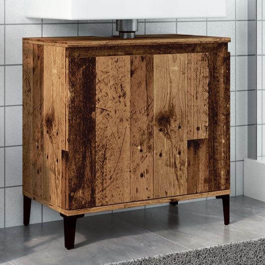 Armoire d’évier vieux bois 58x33x60 cm bois d’ingénierie - Meubles-lavabos de salle de bains