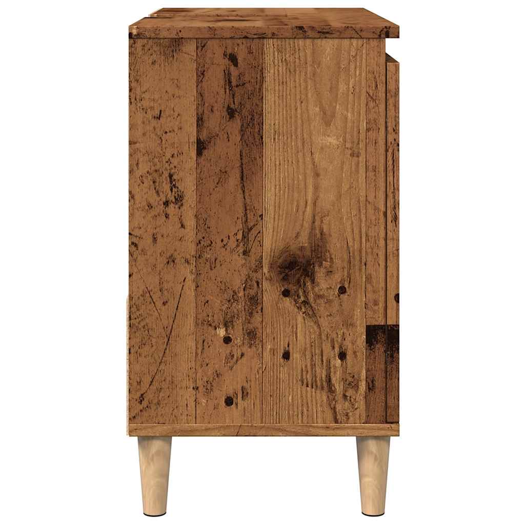 Armoire lavabo vieux bois 65x33x60 cm bois d’ingénierie - Meubles-lavabos de salle de bains