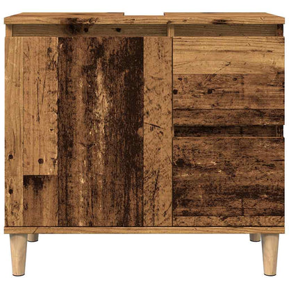 Armoire lavabo vieux bois 65x33x60 cm bois d’ingénierie - Meubles-lavabos de salle de bains