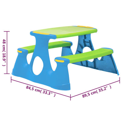 Banc de pique-nique pour enfants 89,5x84,5x48 cm Polypropylène - Meubles pour bébés & tout-petits