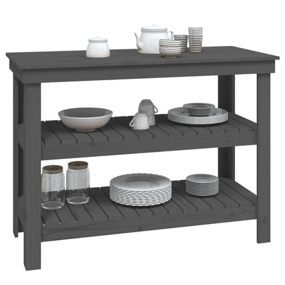 Banc de travail Gris 110,5x50x80 cm Bois de pin massif - Établis