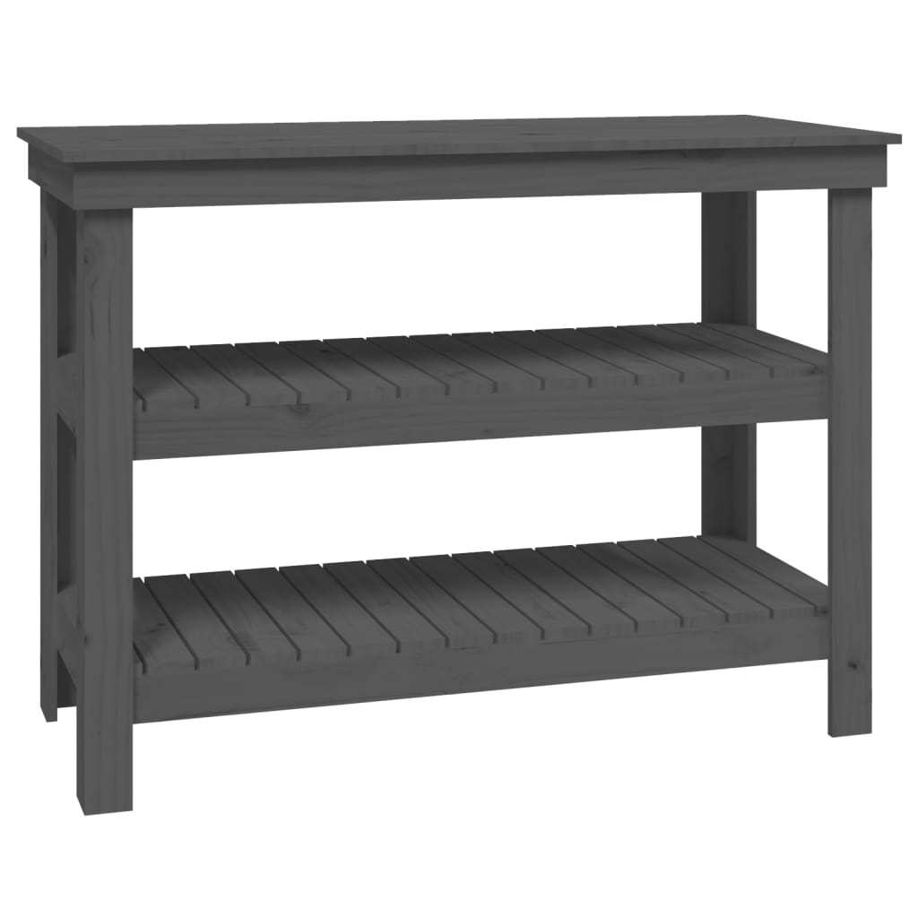 Banc de travail Gris 110,5x50x80 cm Bois de pin massif - Établis