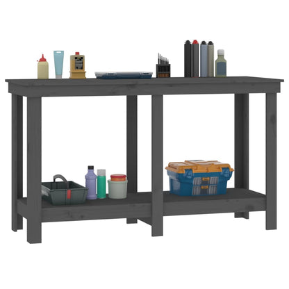 Banc de travail Gris 140x50x80 cm Bois de pin massif - Établis
