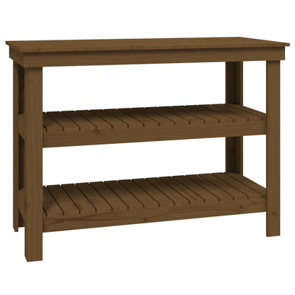 Banc de travail Marron miel 110,5x50x80 cm Bois de pin massif - Établis