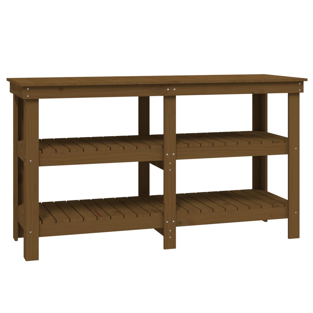 Banc de travail Marron miel 142,5x50x80 cm Bois de pin massif - Établis