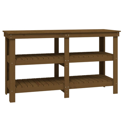 Banc de travail Marron miel 142,5x50x80 cm Bois de pin massif - Établis