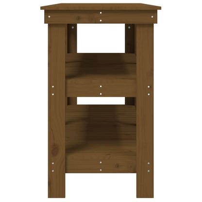 Banc de travail Marron miel 142,5x50x80 cm Bois de pin massif - Établis