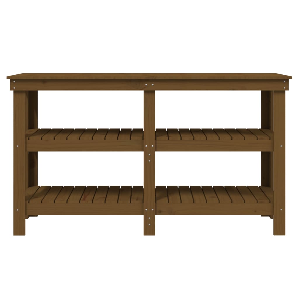 Banc de travail Marron miel 142,5x50x80 cm Bois de pin massif - Établis