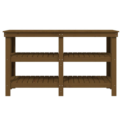 Banc de travail Marron miel 142,5x50x80 cm Bois de pin massif - Établis