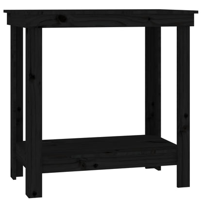 Banc de travail Noir 80x50x80 cm Bois de pin massif - Établis