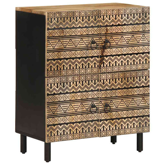Buffet 60x33,5x75 cm bois de manguier brut massif - Fixations & meubles de rangement multimédia
