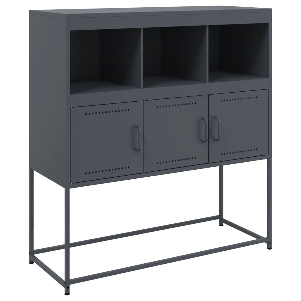 Buffet anthracite 100,5x39x107 cm acier - Buffets & bahuts
