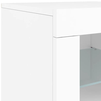 Buffet avec lumières LED blanc 162x37x67 cm - Buffets & bahuts