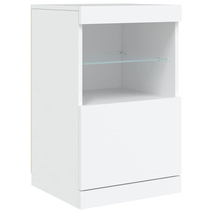 Buffet avec lumières LED blanc 162x37x67 cm - Buffets & bahuts