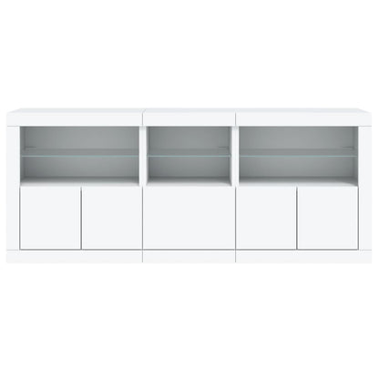Buffet avec lumières LED blanc 162x37x67 cm - Buffets & bahuts