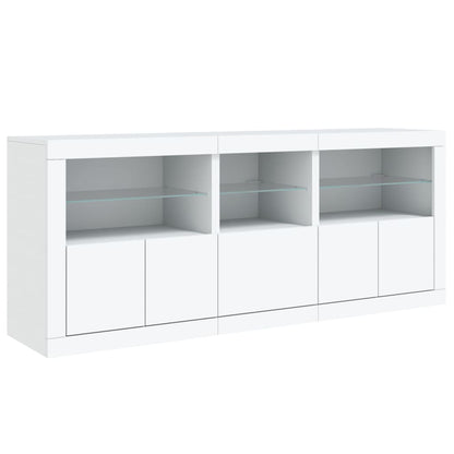 Buffet avec lumières LED blanc 162x37x67 cm - Buffets & bahuts
