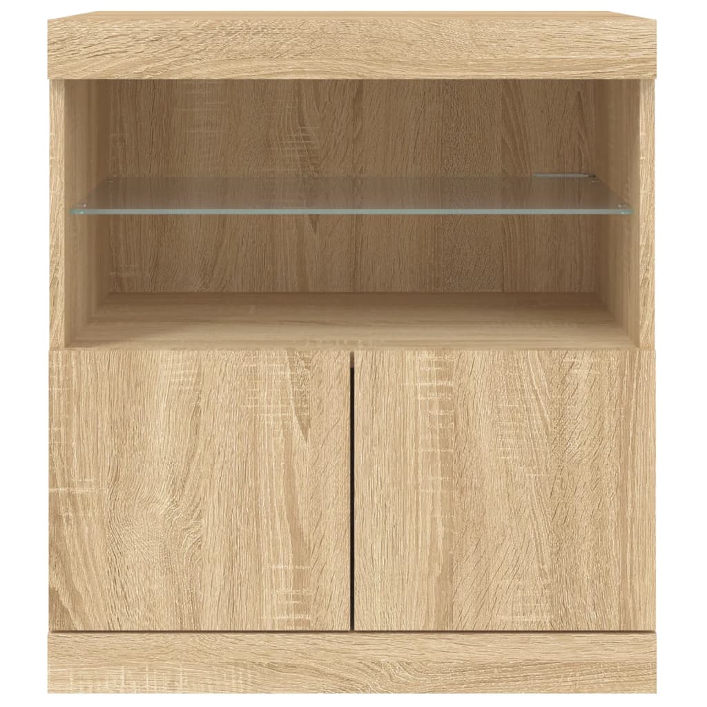 Buffet avec lumières LED chêne sonoma 60x37x67 cm - Buffets & bahuts