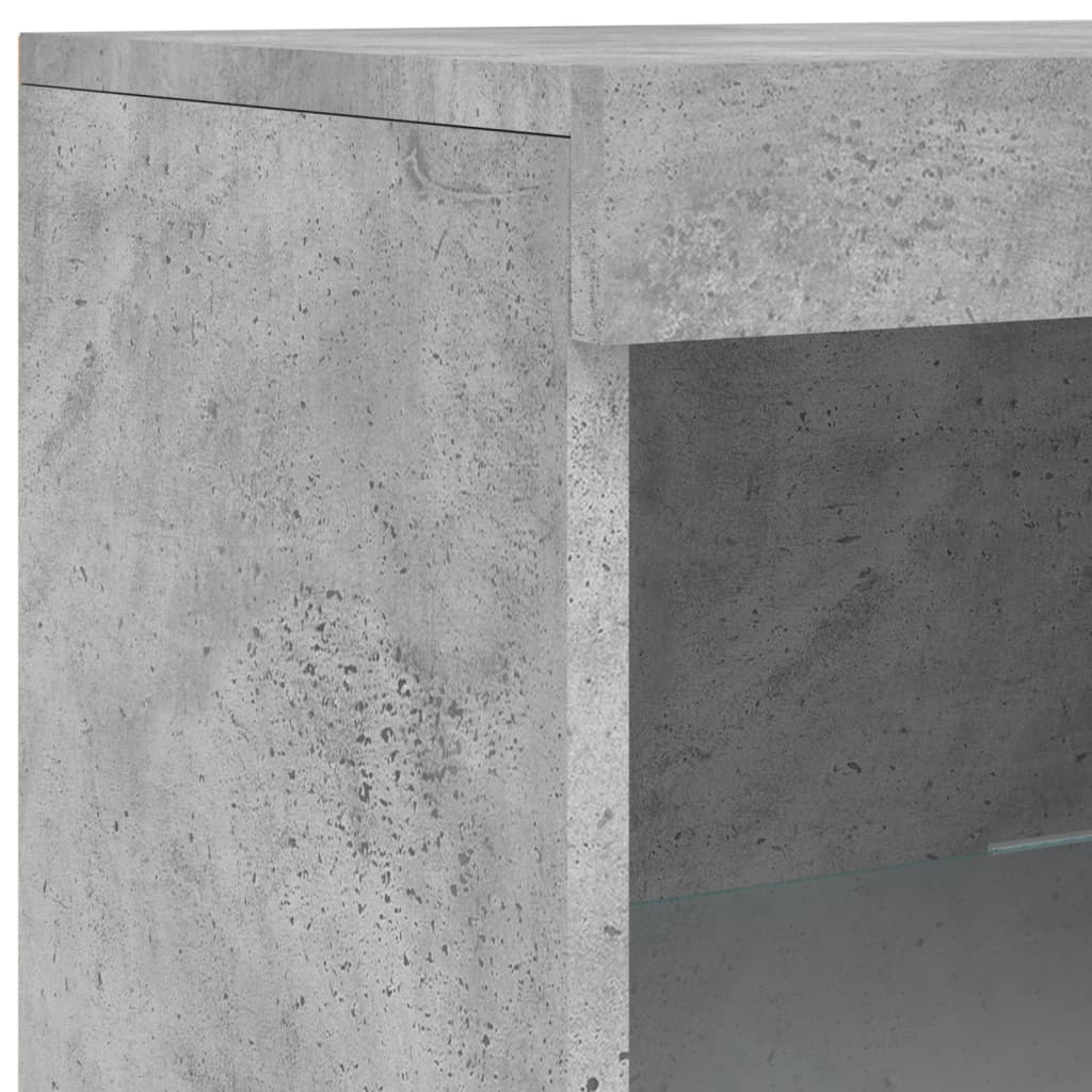 Buffet avec lumières LED gris béton 41x37x100 cm - Buffets & bahuts