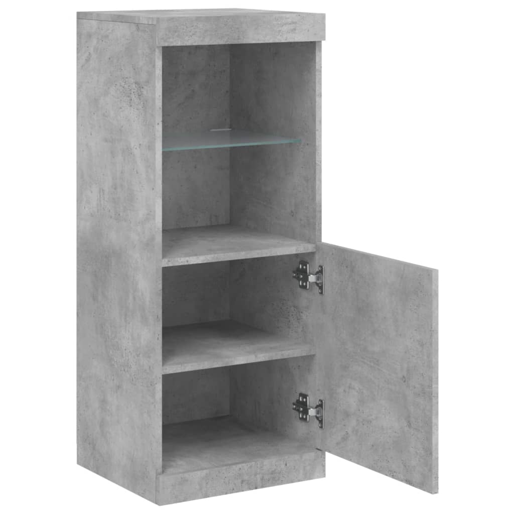 Buffet avec lumières LED gris béton 41x37x100 cm - Buffets & bahuts