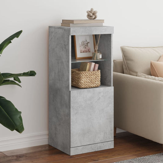 Buffet avec lumières LED gris béton 41x37x100 cm - Buffets & bahuts
