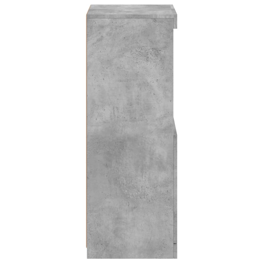 Buffet avec lumières LED gris béton 41x37x100 cm - Buffets & bahuts