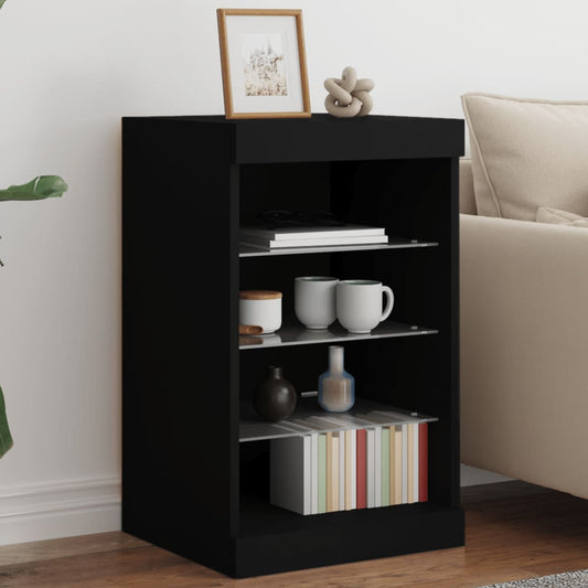 Buffet avec lumières LED noir 41x37x67 cm - Buffets & bahuts